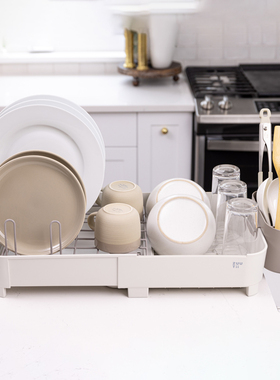 正品加拿大zuutii可伸缩碗碟架厨房沥水架餐具置物架简约欧式家用