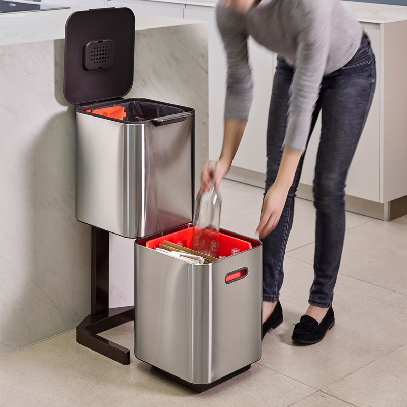 英国joseph分类垃圾桶干湿分离杂物桶厨余多层垃圾桶收纳有盖大号