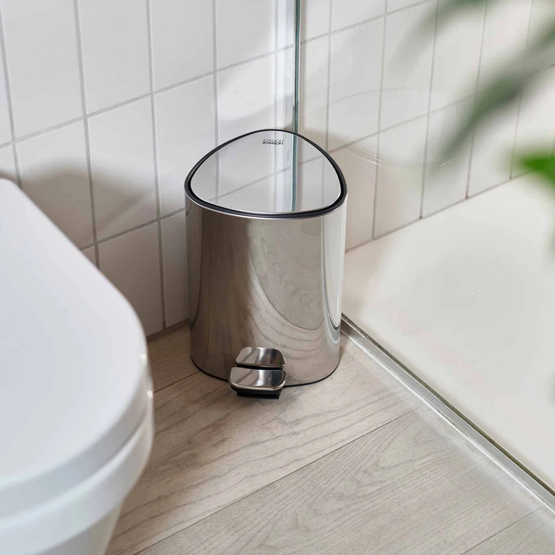 JosephJoseph不锈钢脚踏式垃圾桶卫生间带盖纸篓垃圾收纳桶高档