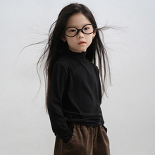 PISELLI史豌豆女童高弹力波浪边打底衫2025秋冬新款中大童长袖t恤