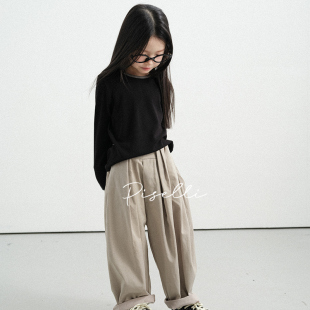 PISELLI史豌豆童装女童2025新款秋季儿童松紧腰百搭宽松休闲裤子