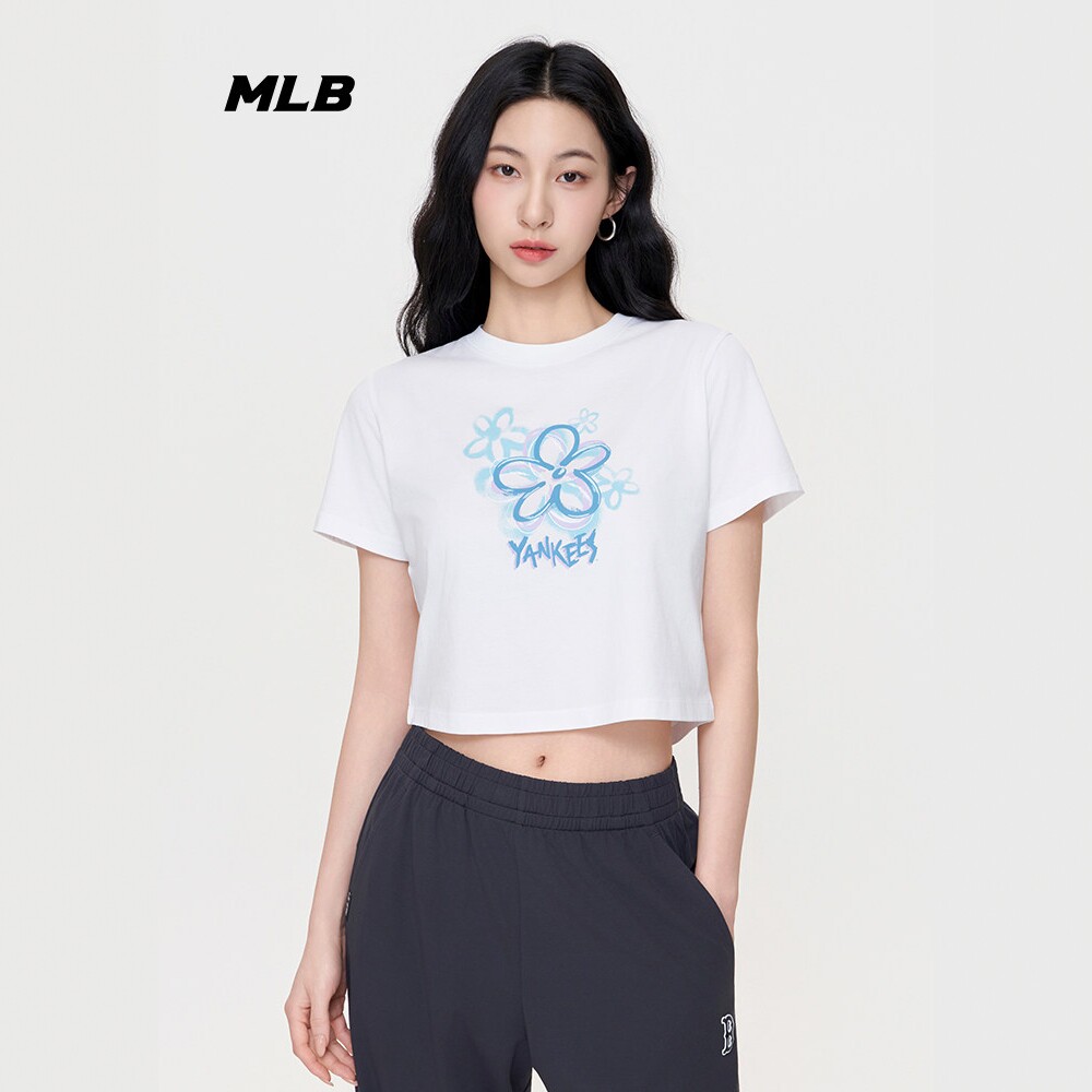 MLB短袖女子印花凉感短款修身T恤图片