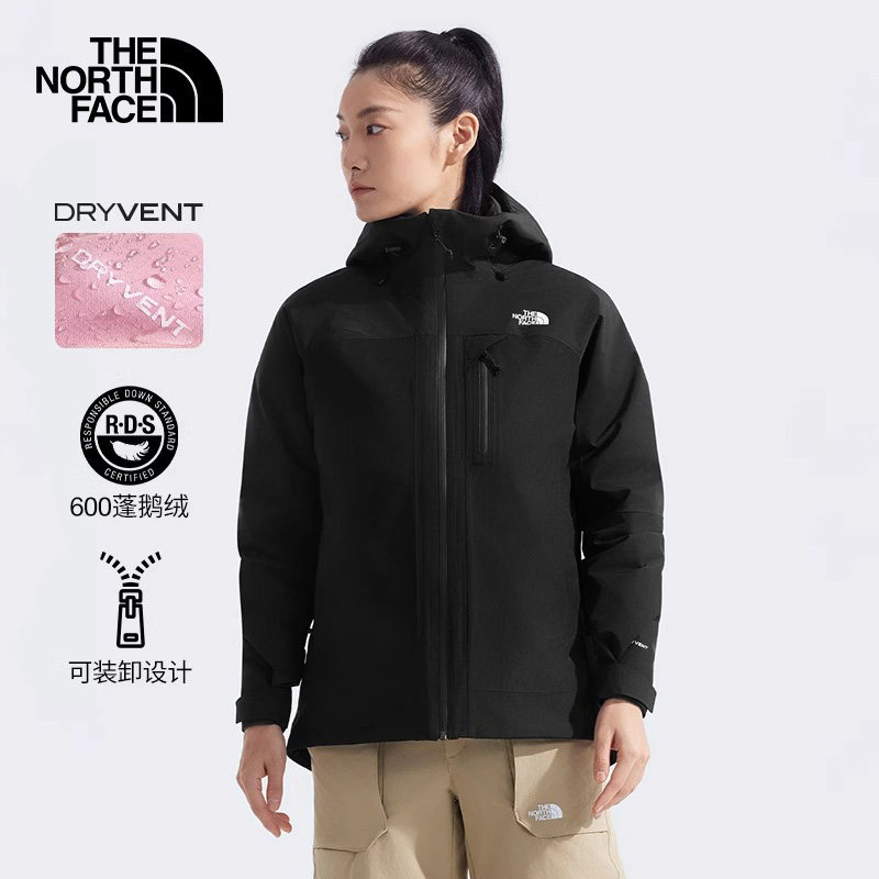 秋冬TheNorthFace北面户外女款冲锋防水羽绒三合一冲锋衣外套89Y7图片