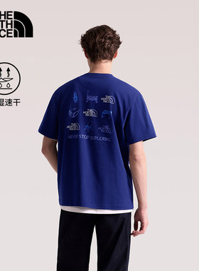 TheNorthFace26春夏新款北面男女款户外印花圆领速干短袖T恤8M7C