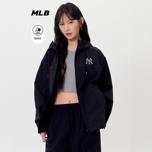 MLB情侣冲锋衣刺绣防泼水夹克