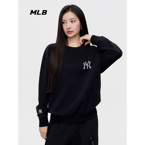 MLB情侣卫衣老花大标印花套头衫