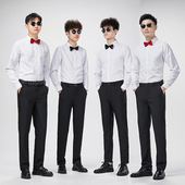 伴郎服兄弟装 白衬衫 婚礼衬衣西装 礼服兄弟团衣服男西服结婚春秋季