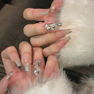 【散落星河】手工定制 爆闪碎钻日式穿戴甲blingbling手工美甲