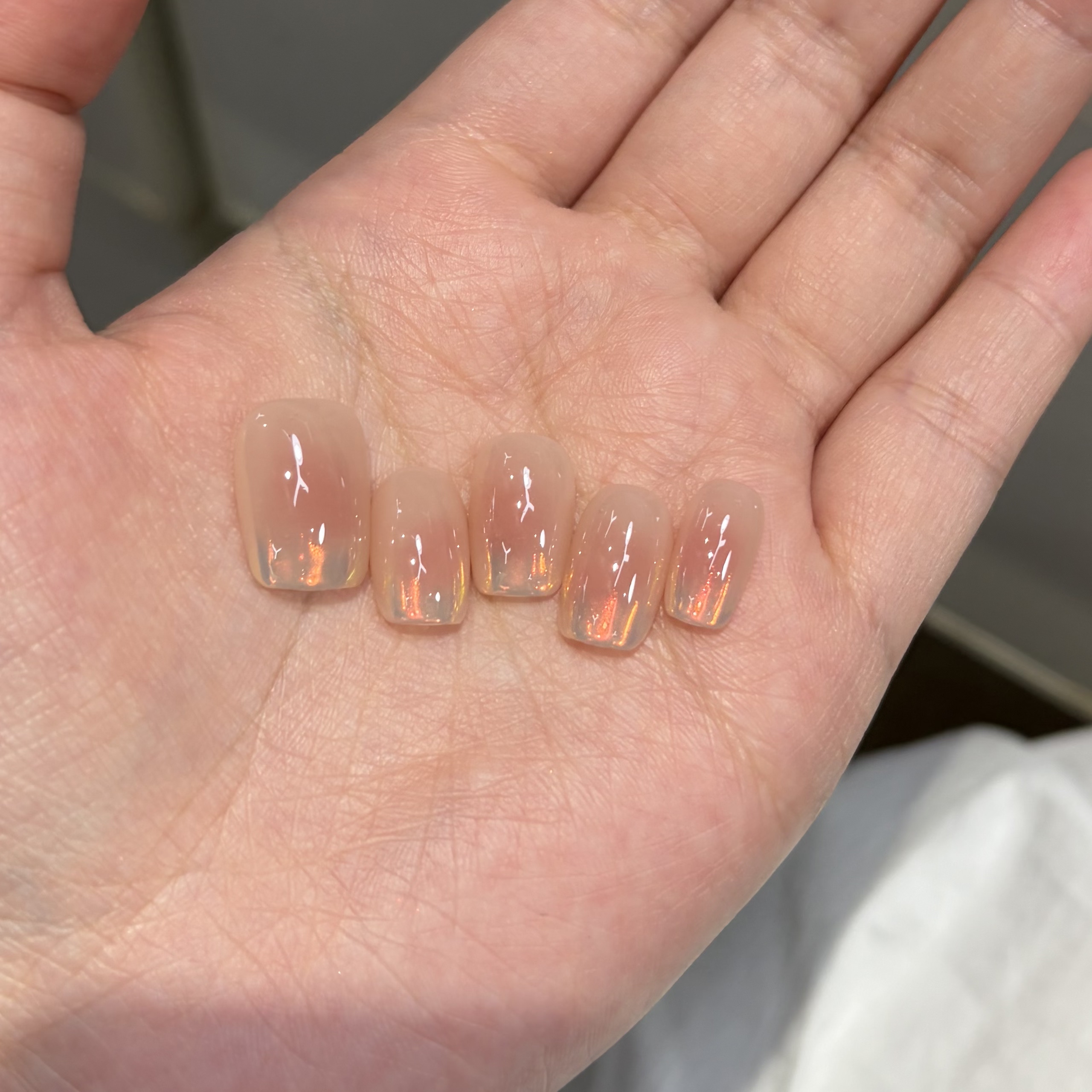 【橘子京 建构版】高品质落日晚霞极光腮红纯手工穿戴甲显白美甲