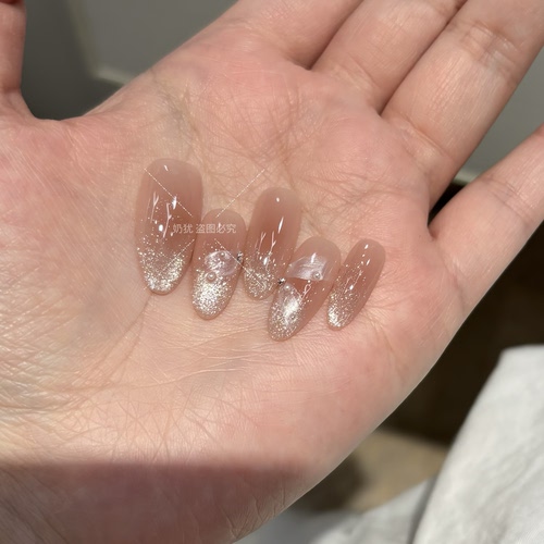 【柔光飘羽】超仙高品质缎光飘带高级感纯手工穿戴甲显白美甲成品
