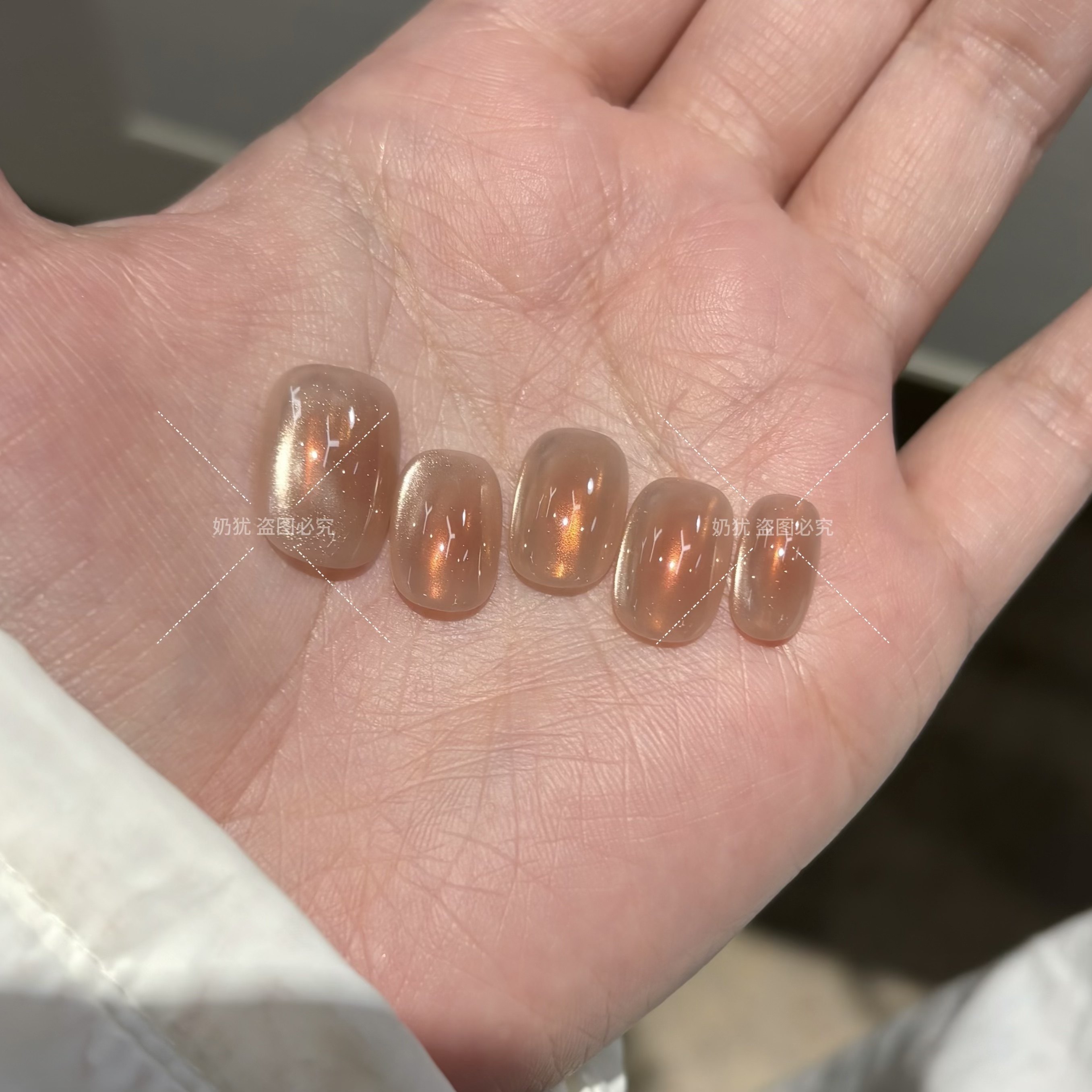 【暮光金橘】落日晚霞极光腮红猫眼高品质纯手工穿戴甲显白高级感,彩妆/香水/美妆工具,穿戴甲/甲片,淘宝优惠券,粉丝福利购,淘宝优惠卷