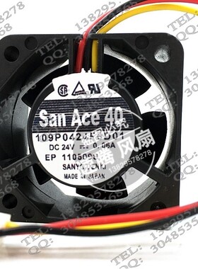 109P0424F6D01 24V 0.06A 三线 原装正品日本三洋 40*20 轴流风扇