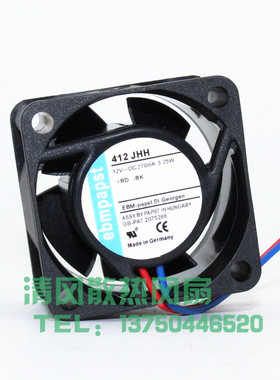 412JHH 4025 12V 3.25W 270mA 4CM 大风量机箱散热风扇