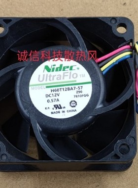 原装 H60T12BHA7-57 6025 12V 0.57A 机箱大风量散热风扇6CM