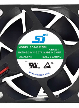 Sj生久SD240625BH/BU 6025 24V 0.27A 2线变频器双滚珠散热风扇