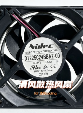D1225C24BBAZ-00 NIDEC 12025 24V 0.58A 12CM 2线变频器散热风扇
