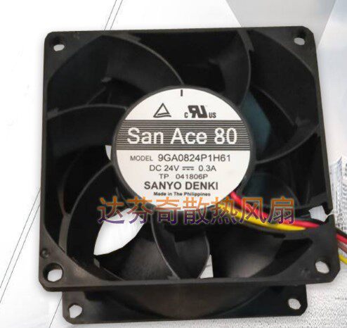 SANYO三洋9GA0824P1H61/H631散热风扇DC24V 0.3A 8038 80*80*38CM