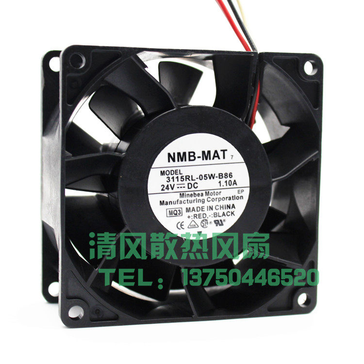NMB-MAT 3115RL-05W-B86/B80 24V DC 1.10A 8cm 8038 变频器 散热