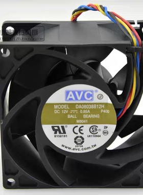 原装AVC DA08038B12H DC 12V 0.85A  8038 8cm4针PWM温控机箱风扇