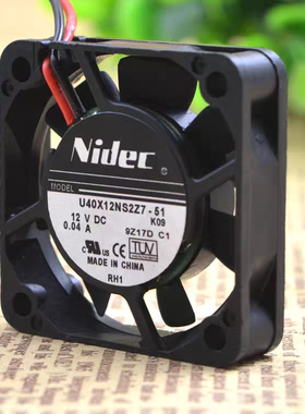 全新Nidec U40X12NS2Z7-51 4010 4CM 12V 0.04A超静音散热风扇
