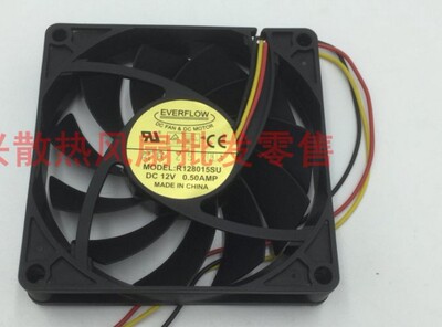 原装 EVERFLOW 8厘米 8015 12V 0.50Amp 三线 散热风扇 R128015SU