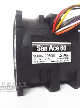 三洋 12V 2.7A 6050 6厘米大风量 汽车增压暴力风扇 9CR0612P5G03