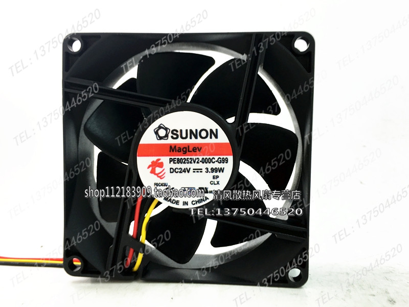 PE80252V2-000C-A99/G99 建准SUNON 24v 8025 3.99W 8CM 变频风扇