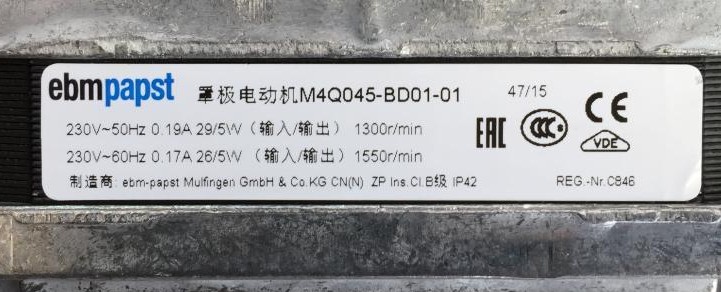 M4Q045-BD01-01/C05正品ebmpapst 230V 0.19A/0.17A 罩极电动机
