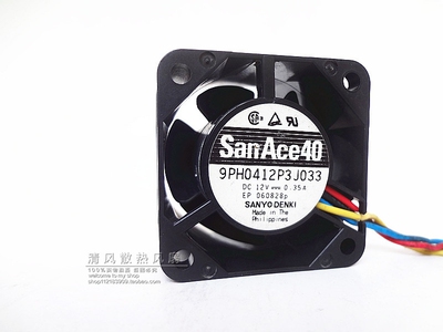 三洋 4028 12V 0.35A 4厘米 4线 服务器 机箱风扇 9PH0412P3J033