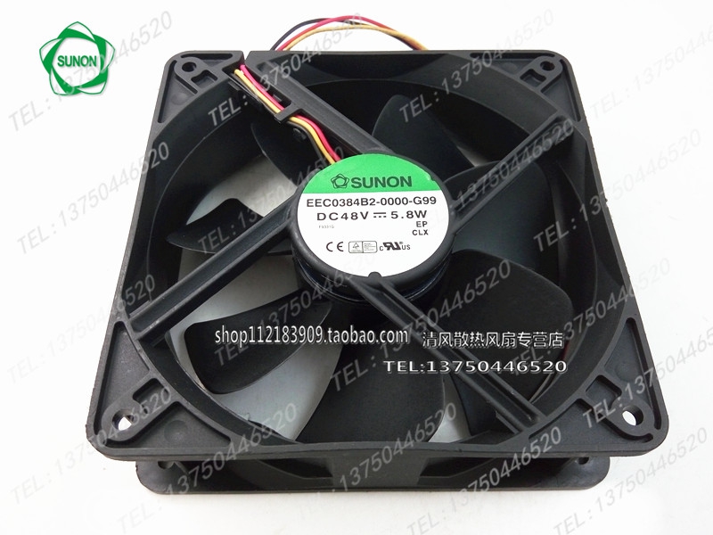 EEC0384B2-0000-G99 原装SUNON建准 12CM 12038 48V 5.8W 3线风扇