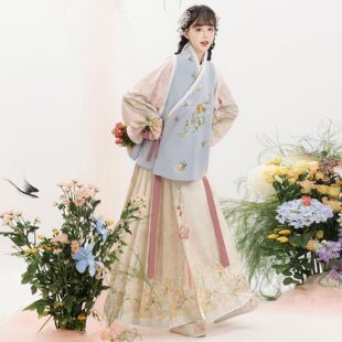 新款【生烟】原创汉服女汉元素交领上衣新中式时尚加厚秋冬款套装