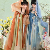 新款 姐妹款 原创花满园唐制汉服女国风对襟衫 齐胸破裙日常仙气夏季