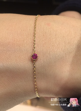小众日本ins潮风18k金红宝石手链