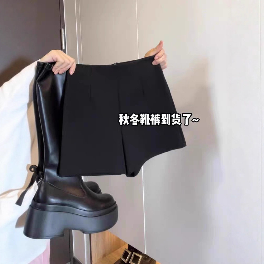 黑色短裤女春秋冬新款2025高腰a字小个子紧身西装热裤外穿靴裤,女装/女士精品,西装裤/正装裤,淘宝优惠券,粉丝福利购,淘宝优惠卷