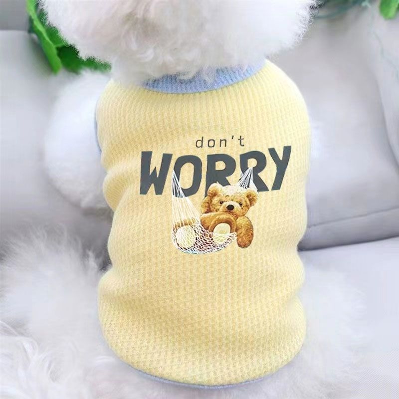 宠物狗狗猫咪春夏衣服潮牌宠物卡通中小型犬服装薄款柯基泰迪法斗