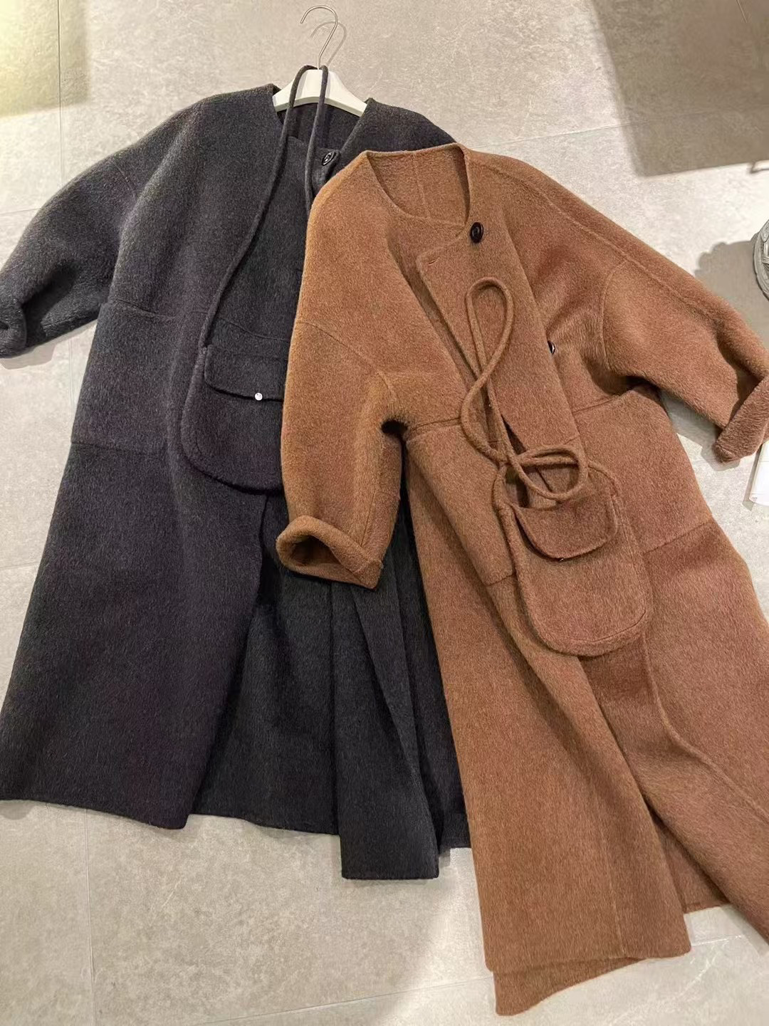 韩国东大门2024新款高品质牦牛绒双面羊绒大衣女长款宽松羊毛大衣