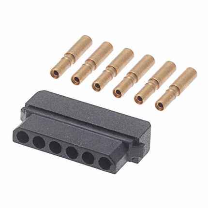 M80-8980605〖 CONN RCPT 6P CRIMP 24-28AWG GOLD〗