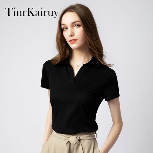 TinrKairuy衬衫领修身短袖