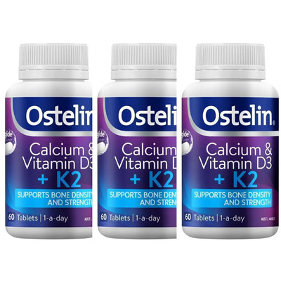 多件价澳洲直邮 Ostelin 奥斯特林成人维生素D3+K2钙片60片1天1粒