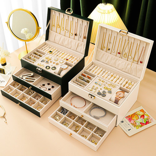 首饰盒多层大容量耳饰耳钉收纳盒