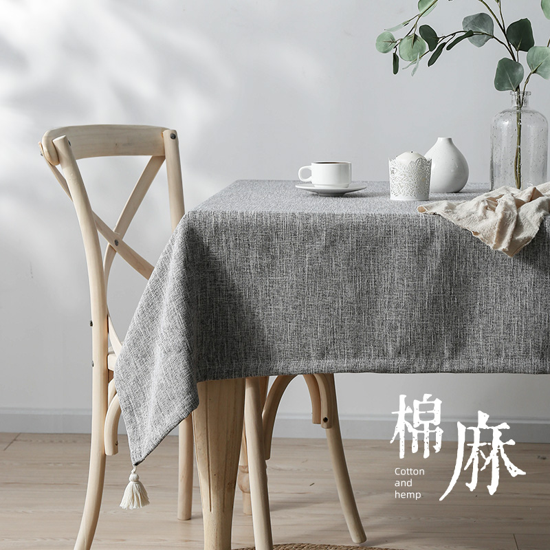 桌布棉麻加厚简约中式