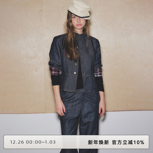 夹克上衣 穿搭立领正肩收腰牛仔外套女新款 CLOUD WILD白云野边女装