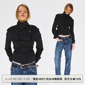 CLOUD 立领风衣外套女系带显瘦上衣 WILD白云野边高密重工立体短款