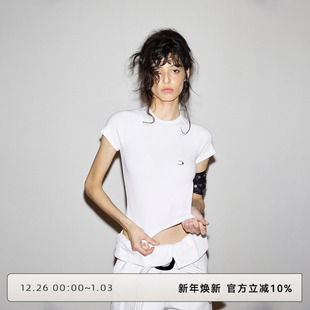 插肩袖 CLOUD 纯色修身 基础款 纯色白t恤女上衣设计感 WILD白云野边