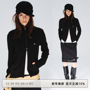 双拉链打底衫 立领抓绒感上衣修身 外套女 WILD白云野边秋冬季 CLOUD