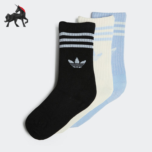 阿迪达斯正品儿童运动袜三双装