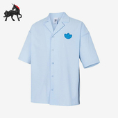 阿迪达斯正品 三叶草男士 休闲宽松透气短袖 Adidas 衬衫 JI7230