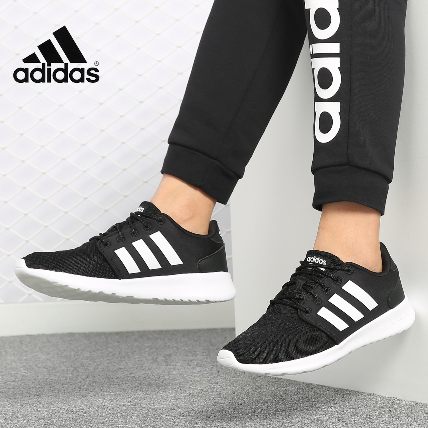 Adidas/阿迪达斯正品 NEO QT RACER 女子休闲运动跑步鞋DB0275