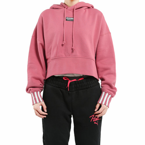 阿迪达斯女子短款运动套头衫卫衣