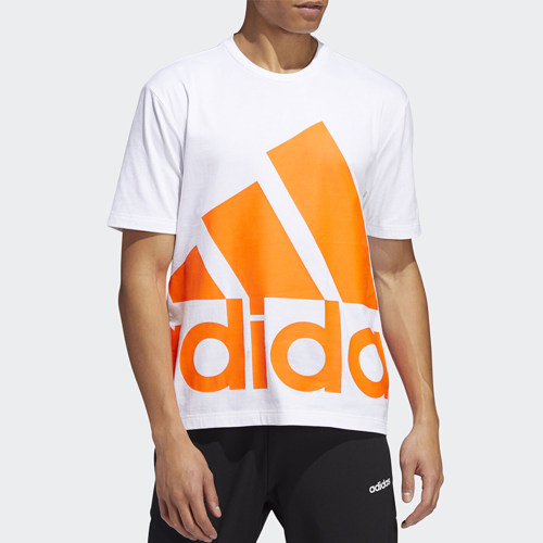 Adidas/阿迪达斯正品男夏季运动大LOGO上衣跑步短袖T恤GK3326